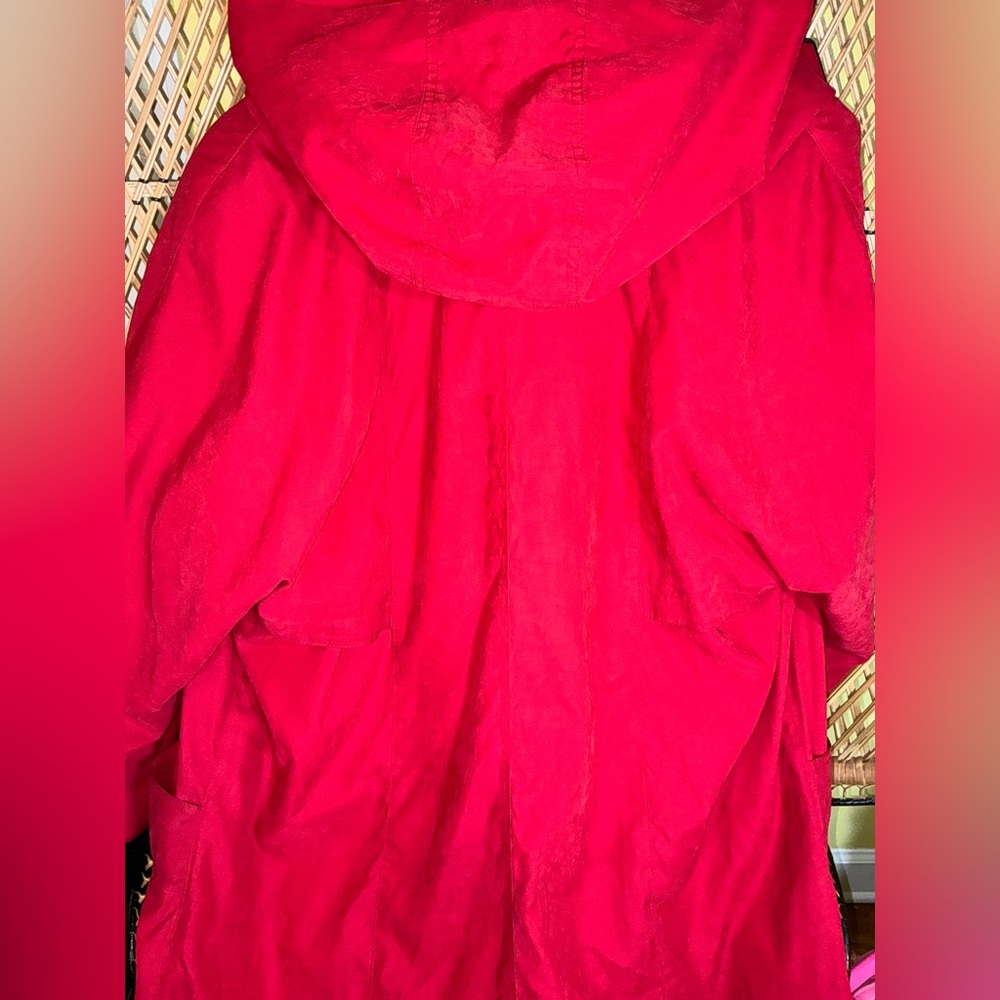 London Fog Vintage Trench Coat Removable Wool Liner Red Size 14 - Picture 9 of 15